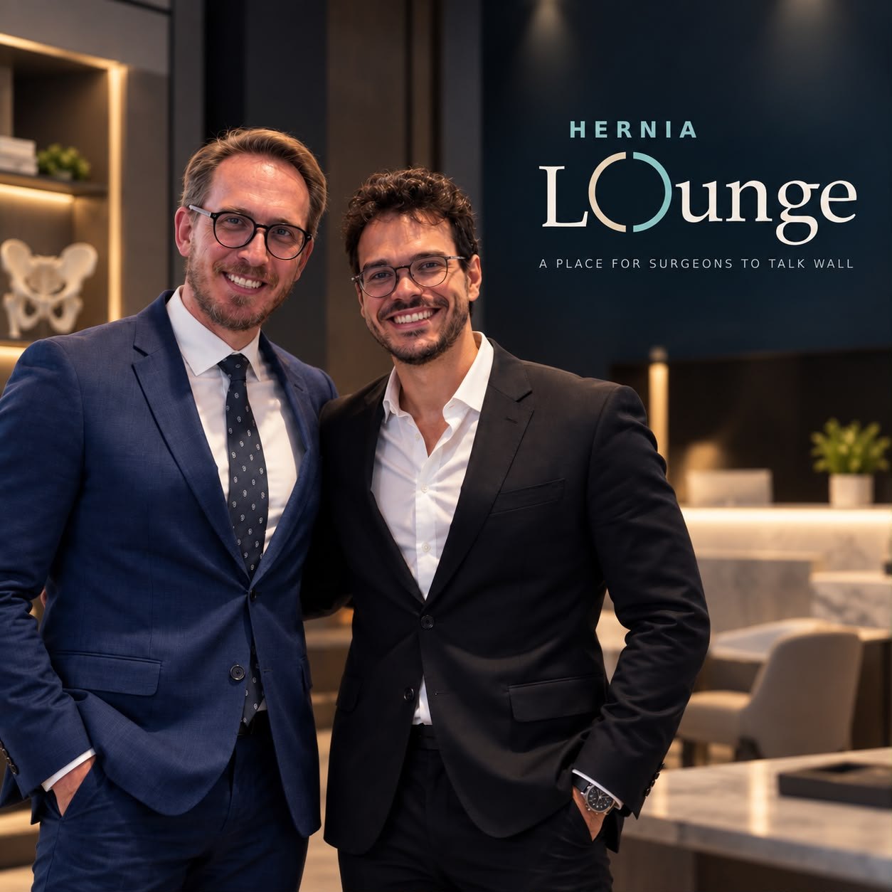 Dr. Igor Belyansky and Dr. Rodrigo Galhego in the Hernia Lounge